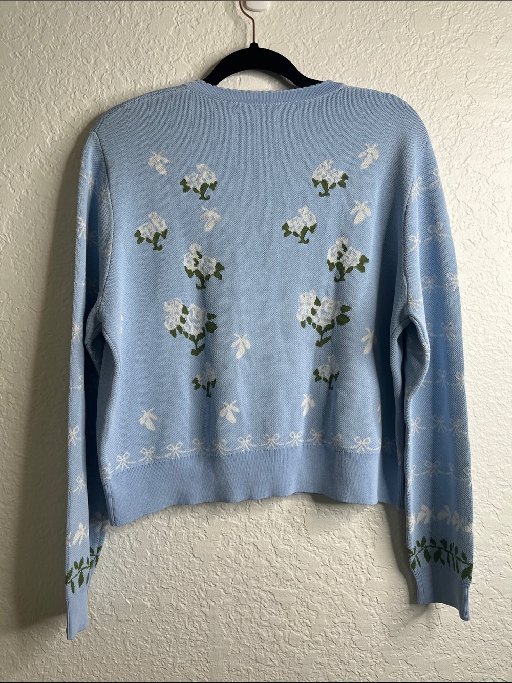 Aleeza Paris Motif Floral Knit Cardigan Sz XL - Picture 7 of 8